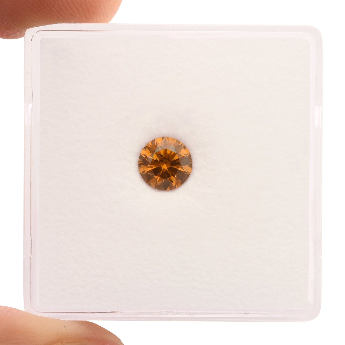 0,50 Karat Fancy Deep Yellowish Orange Runder Diamant I1 GIA