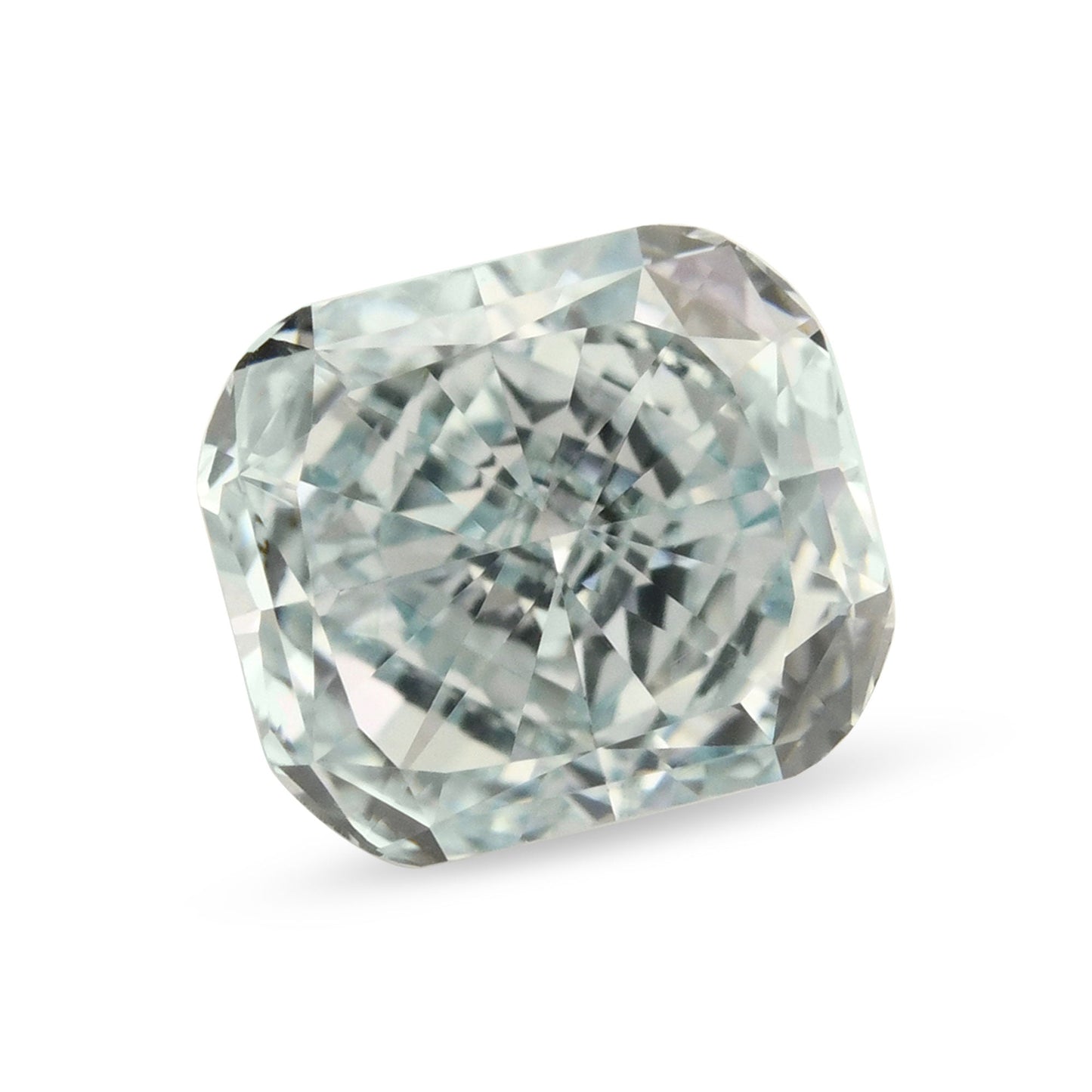 0,51 Karat Fancy Green Blue Cushion Diamond VS1 GIA