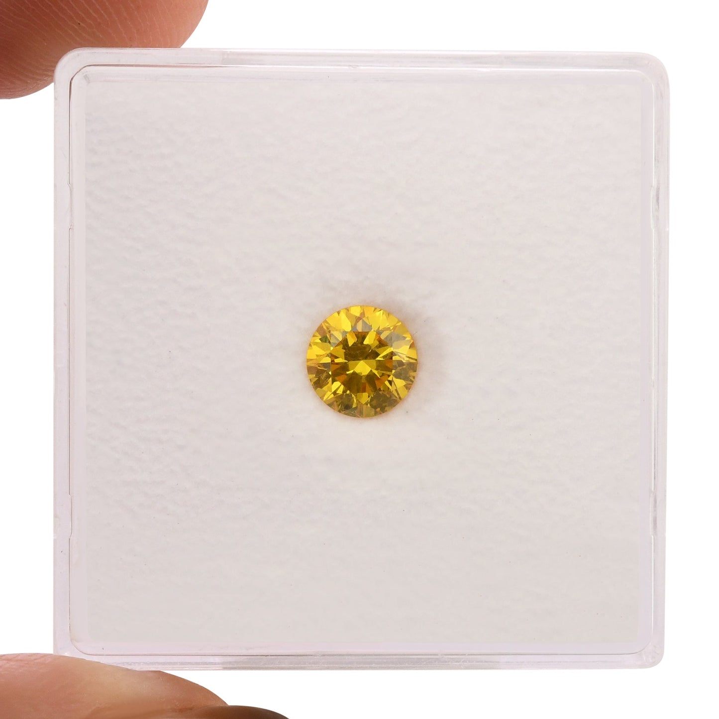0,51 Karat Fancy Vivid Orange Yellow Runder Diamant VS2 GIA