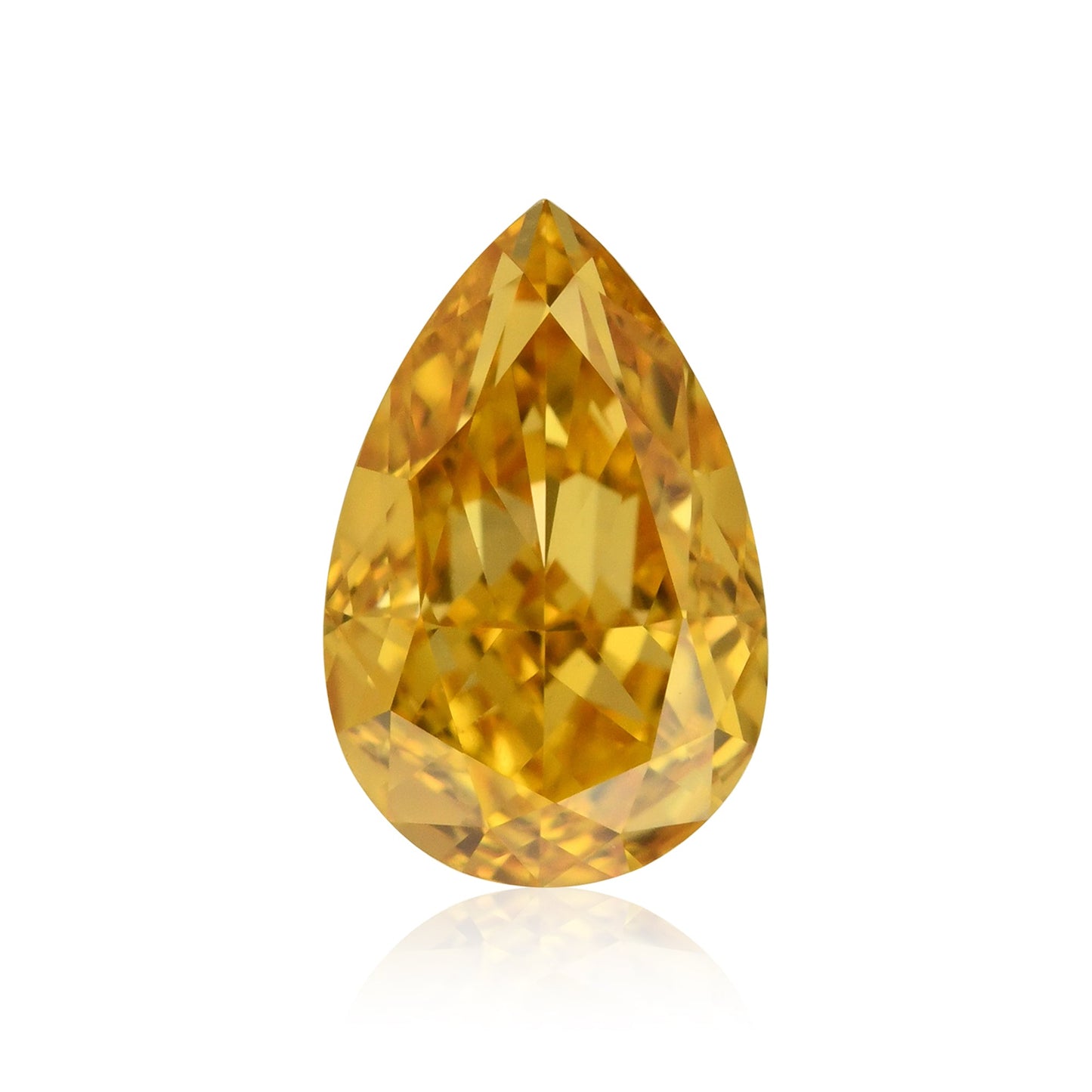 0.51 Carat Fancy Vivid Yellow Orange Pear Diamond VS1 GIA