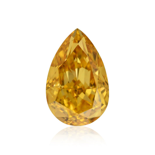 0,51 Karat Fancy Vivid Yellow Orange Birnenförmiger Diamant VS1 GIA