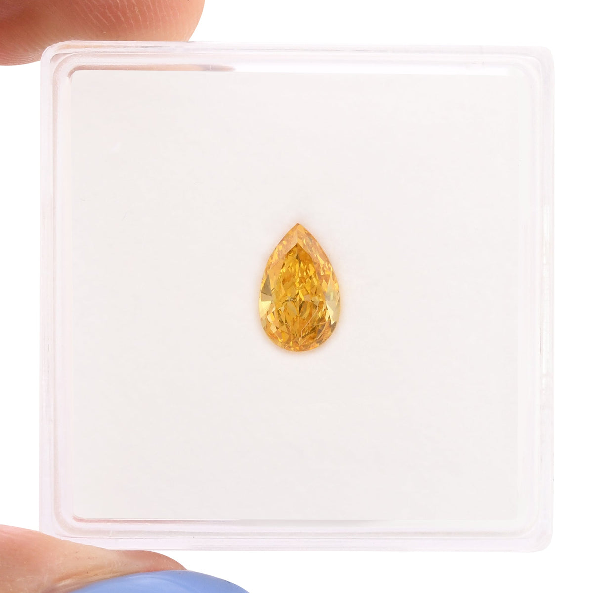 Birnenförmiger Diamant | 0,51 ct | Fancy Vivid Yellow Orange | VS2 | GIA | Ref 714860