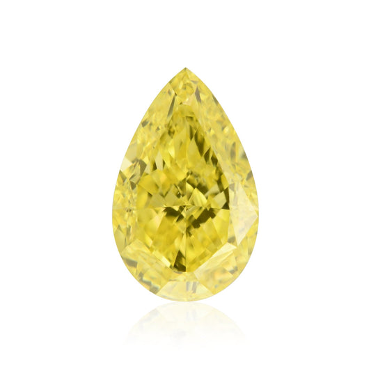 0,51 Karat Fancy Vivid Yellow Birnenförmiger Diamant VS2 GIA