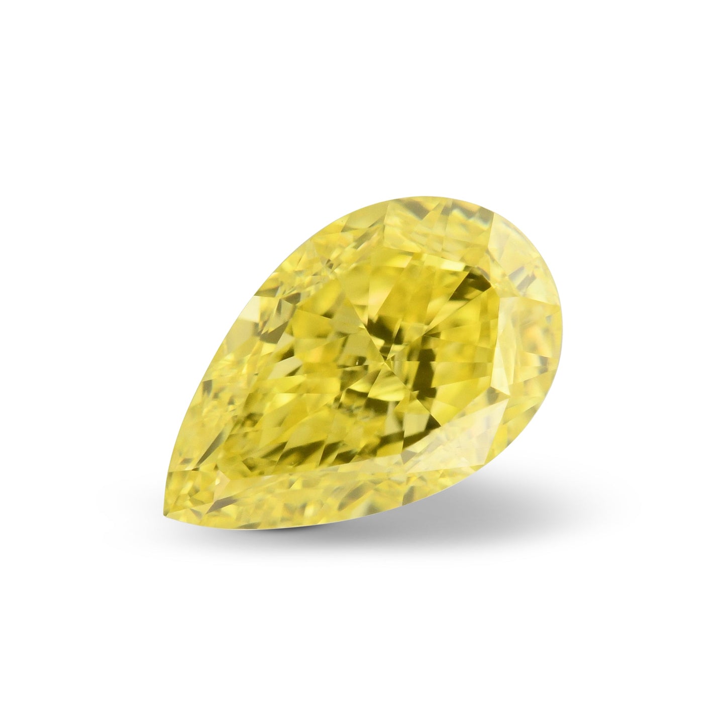 0,51 Karat Fancy Vivid Yellow Birnenförmiger Diamant VS2 GIA
