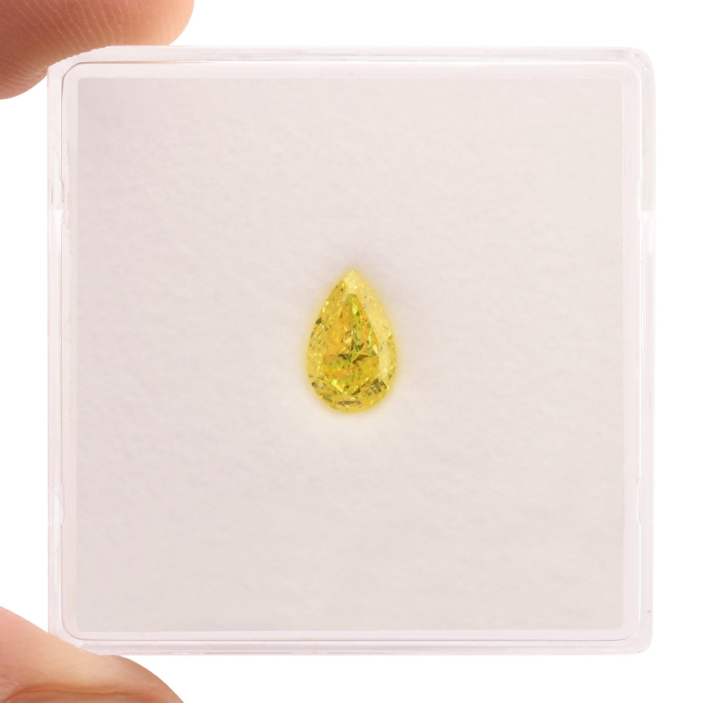 0,51 Karat Fancy Vivid Yellow Birnenförmiger Diamant VS2 GIA
