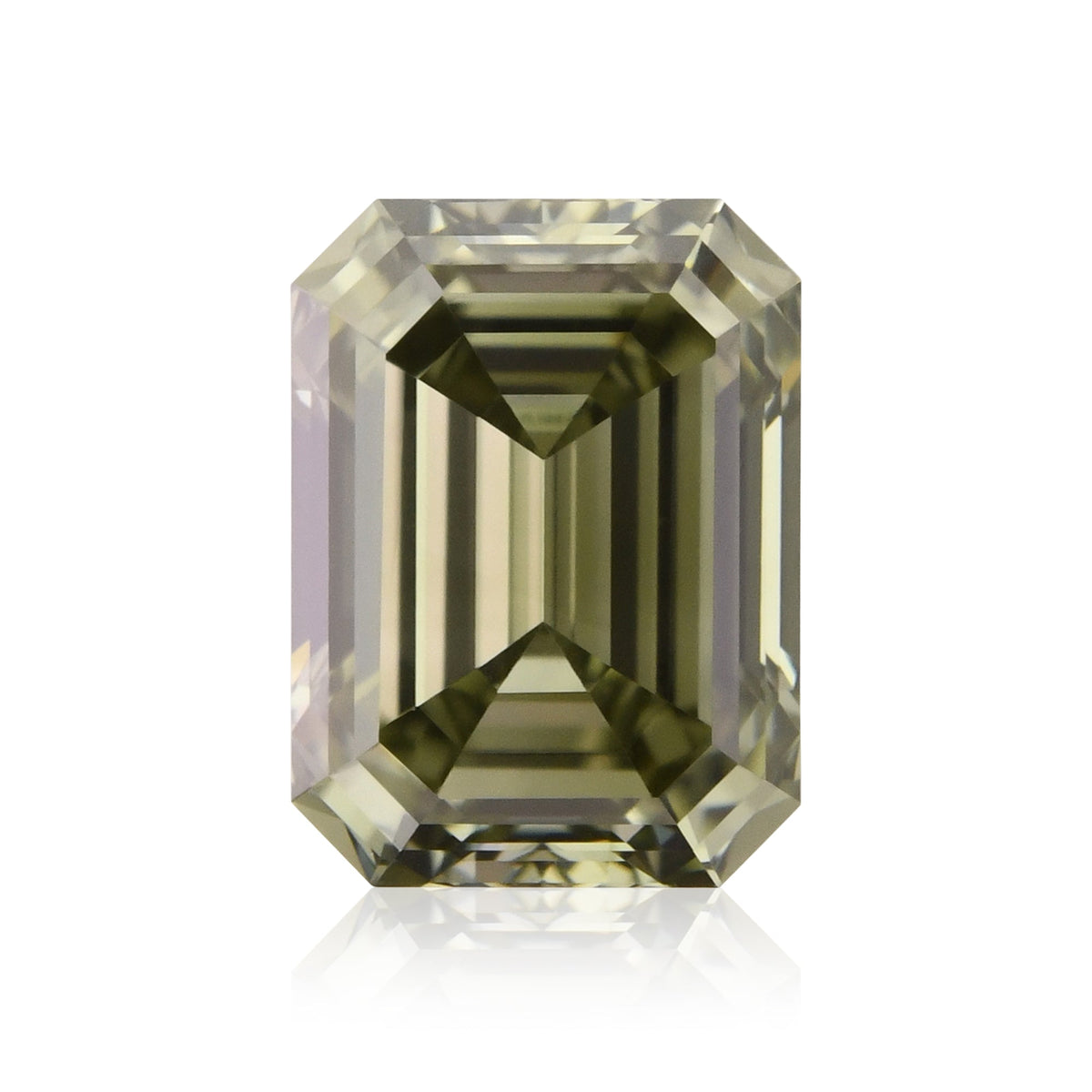 Smaragd-Diamant | 0,52 ct | Dunkelgrau-Gelbgrün | VVS1 | GIA | Ref. 710649
