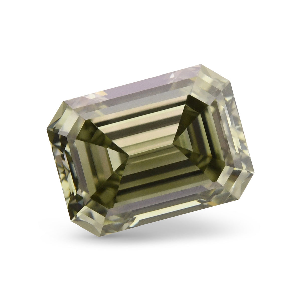 Smaragd-Diamant | 0,52 ct | Dunkelgrau-Gelbgrün | VVS1 | GIA | Ref. 710649