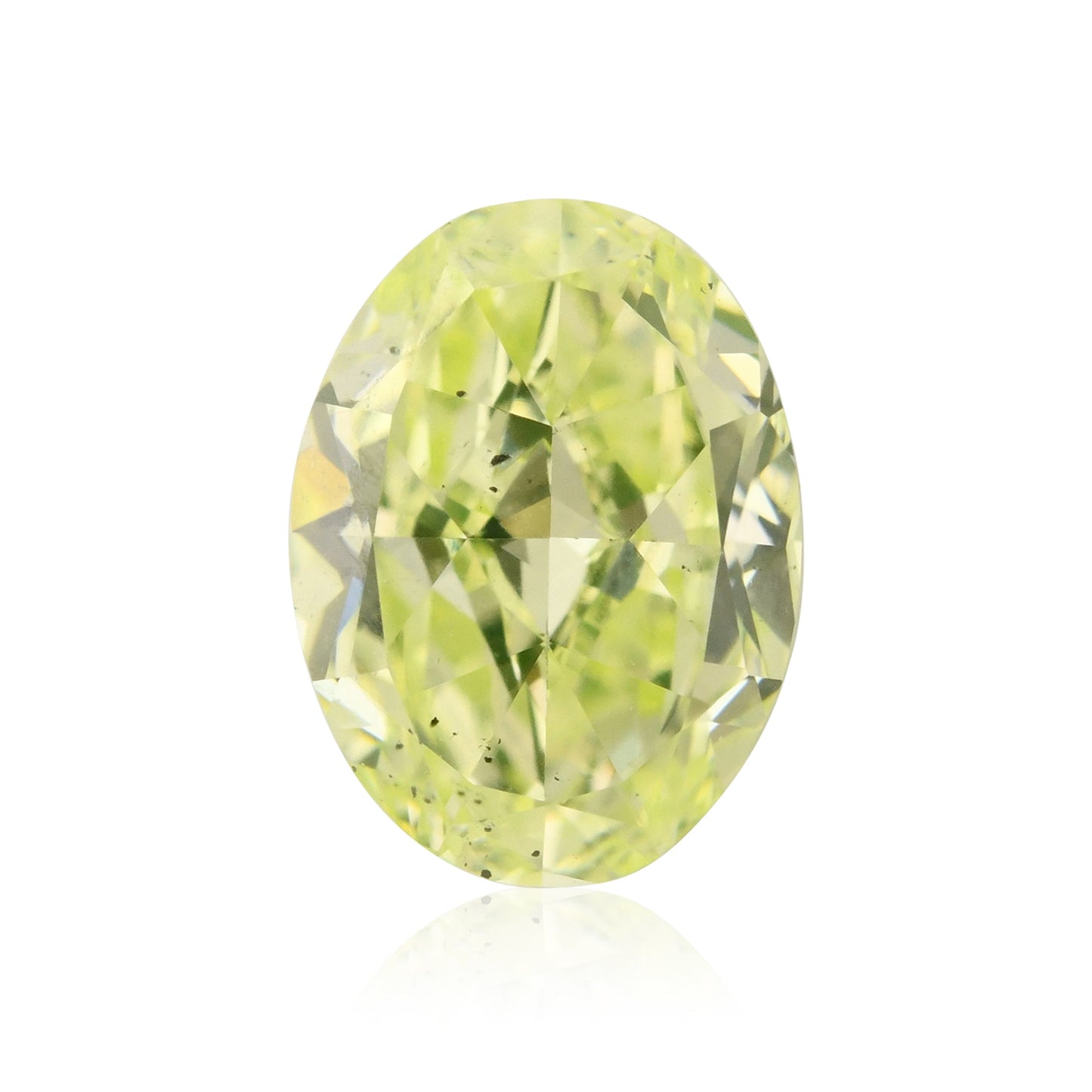 0,52 Karat Fancy Yellow Green Oval Diamond SI1 GIA