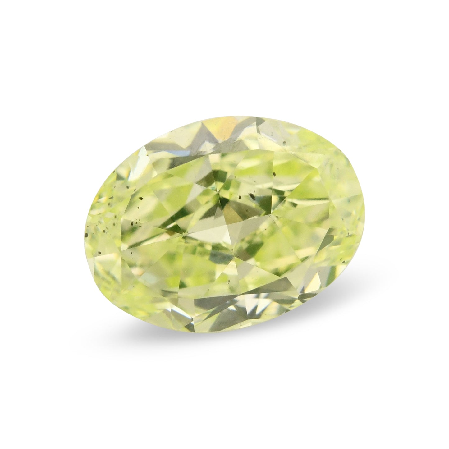 0,52 Karat Fancy Yellow Green Oval Diamond SI1 GIA