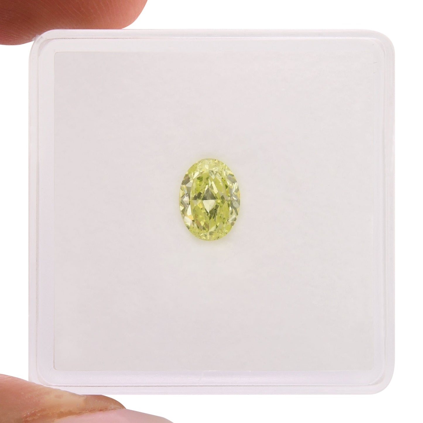 0,52 Karat Fancy Yellow Green Oval Diamond SI1 GIA