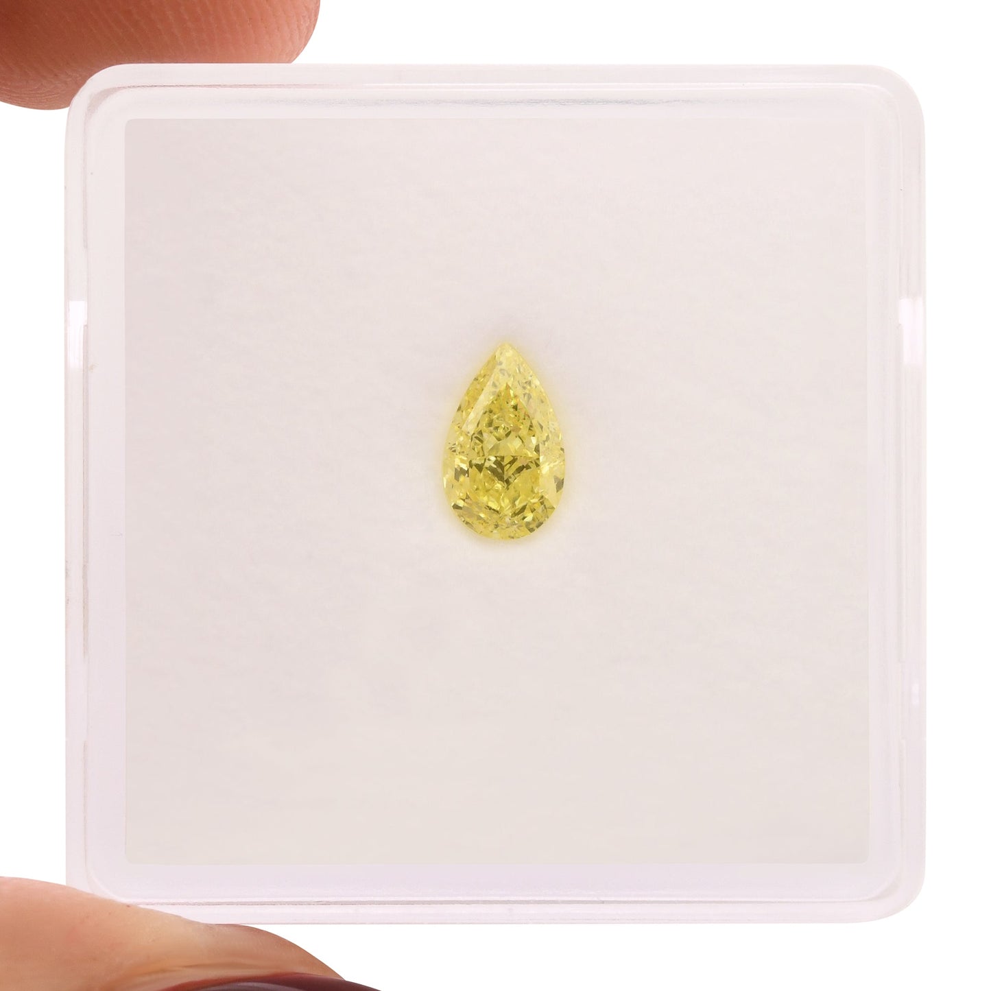 0,52 Karat Fancy Yellow Birnenförmiger Diamant VS1 GIA