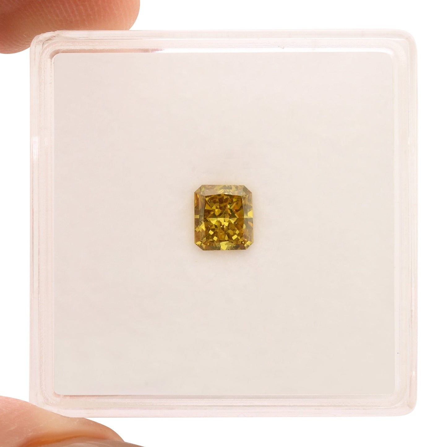 0,53 Karat Fancy Deep Brownish Yellow Radiant Diamant SI2 GIA