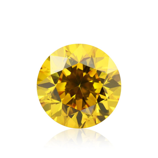 0.55 Carat Fancy Vivid Orangy Yellow Round Diamond SI1 GIA