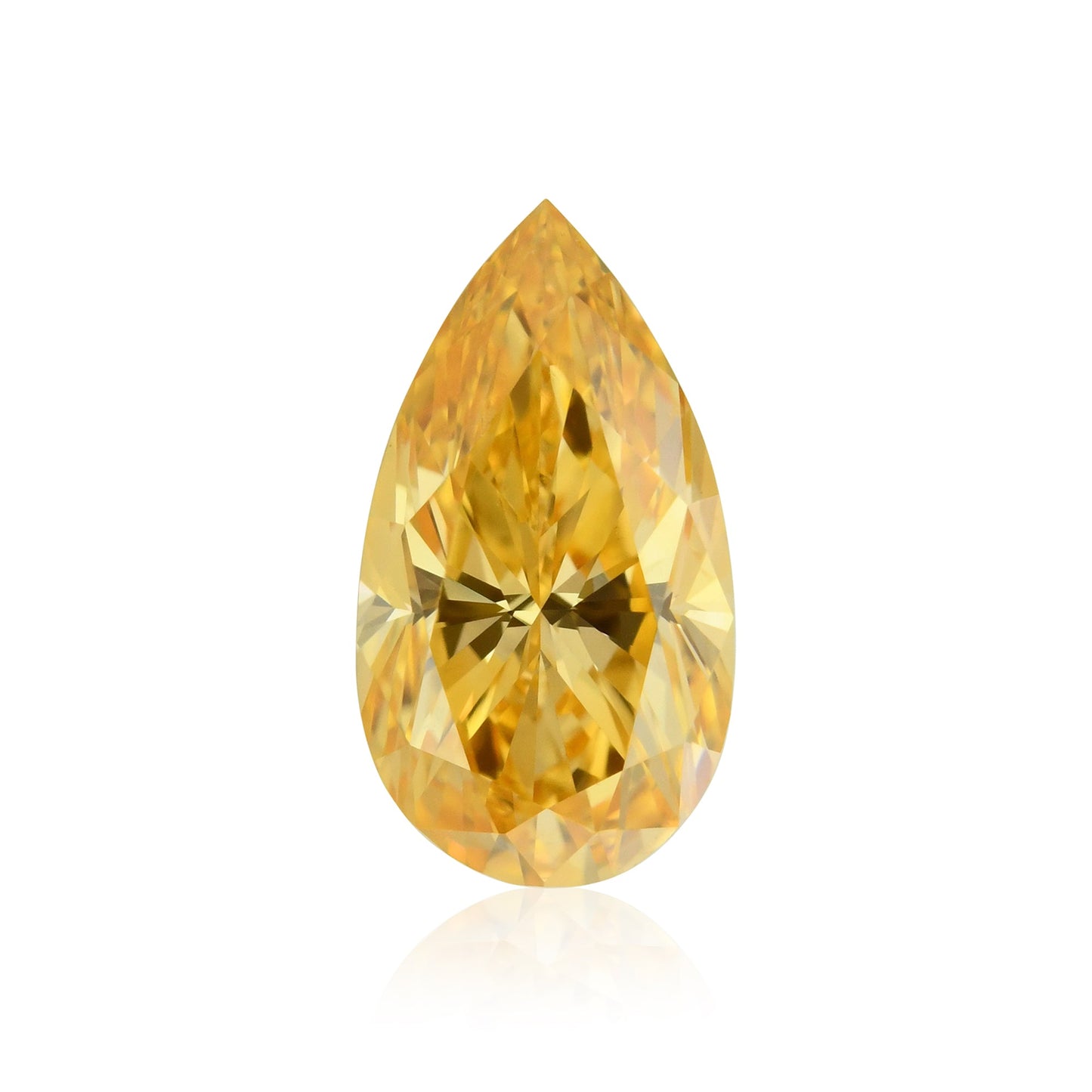0,55 Karat Fancy Vivid Yellow Orange Birnenförmiger Diamant SI1 GIA