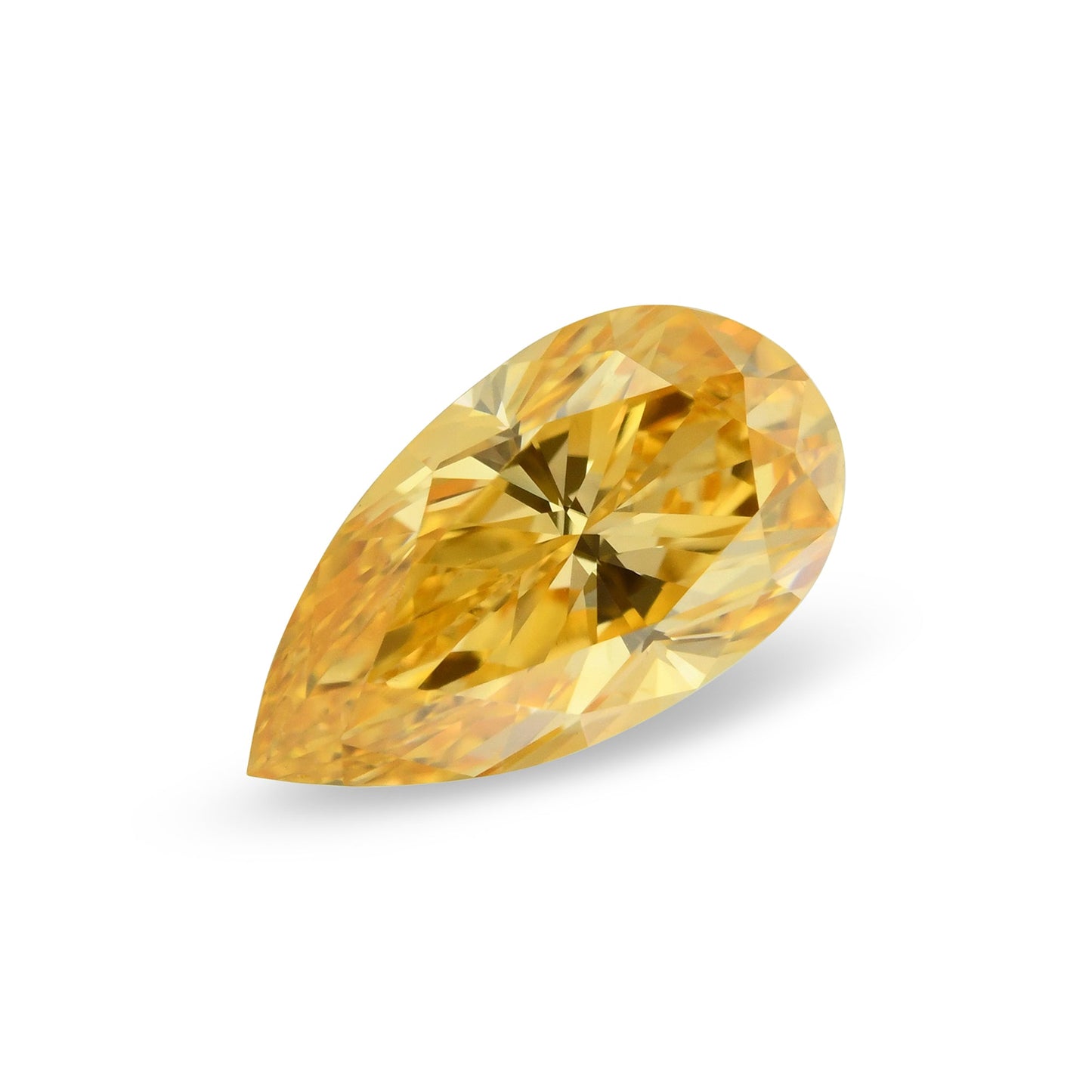 0,55 Karat Fancy Vivid Yellow Orange Birnenförmiger Diamant SI1 GIA