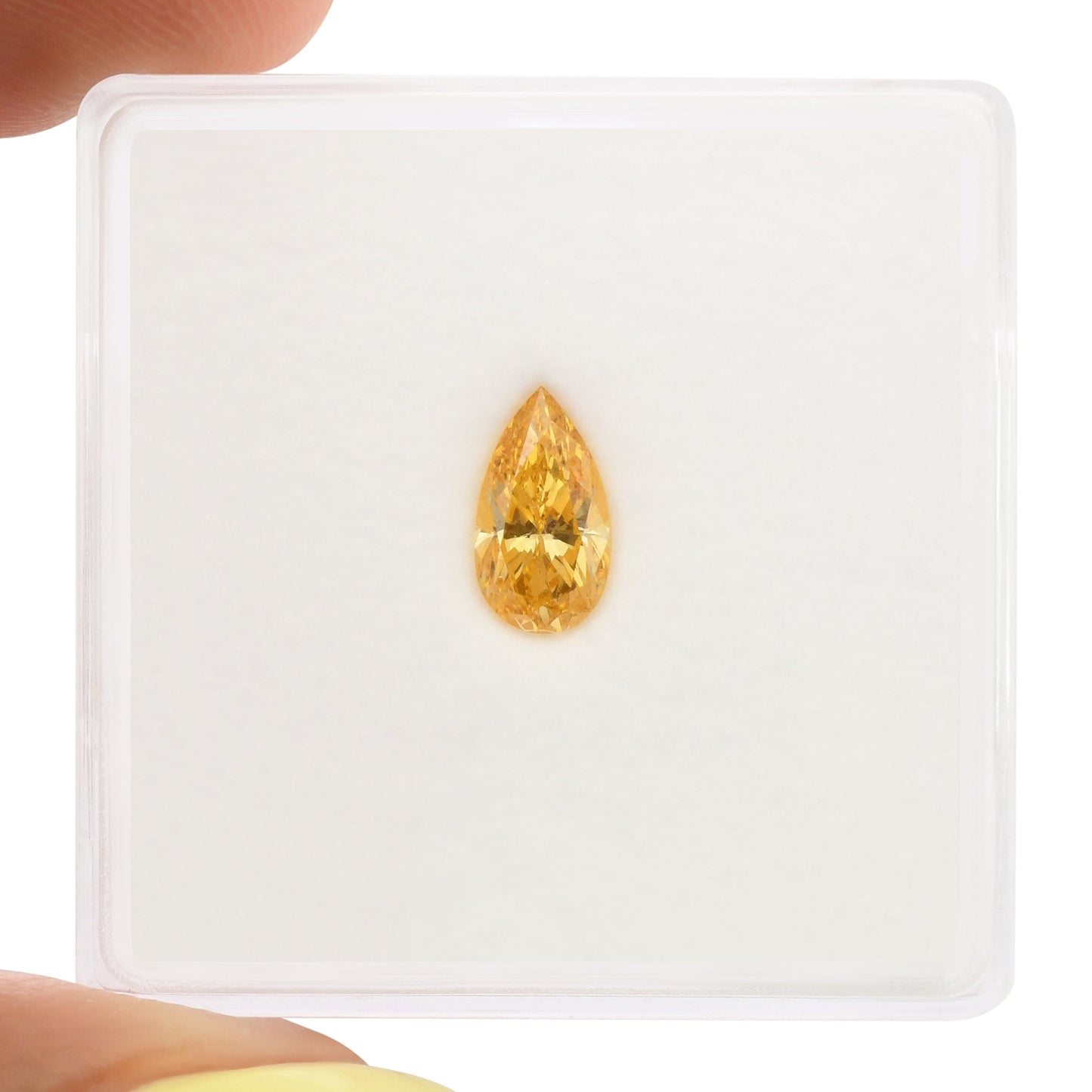 0,55 Karat Fancy Vivid Yellow Orange Birnenförmiger Diamant SI1 GIA