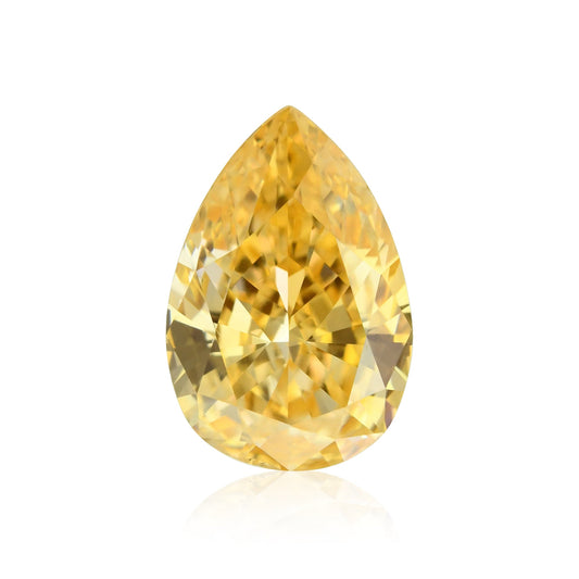0.56 Carat Fancy Intense Yellow Orange Pear Diamond SI2 GIA
