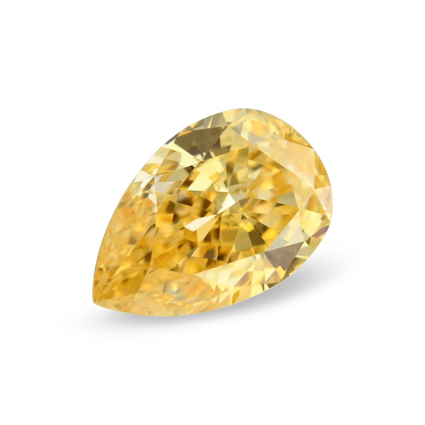 0,56 Karat Fancy Intense Yellow Orange Birnenförmiger Diamant SI2 GIA