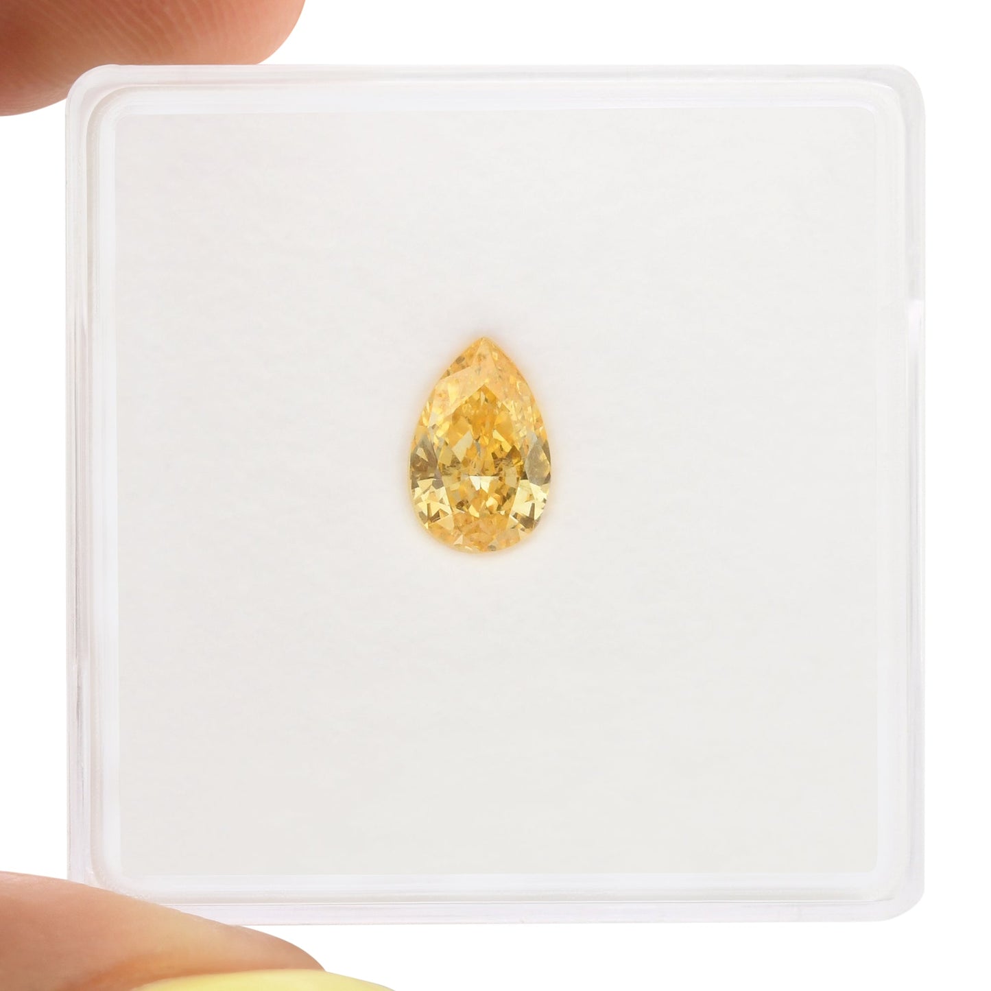 0,56 Karat Fancy Intense Yellow Orange Birnenförmiger Diamant SI2 GIA