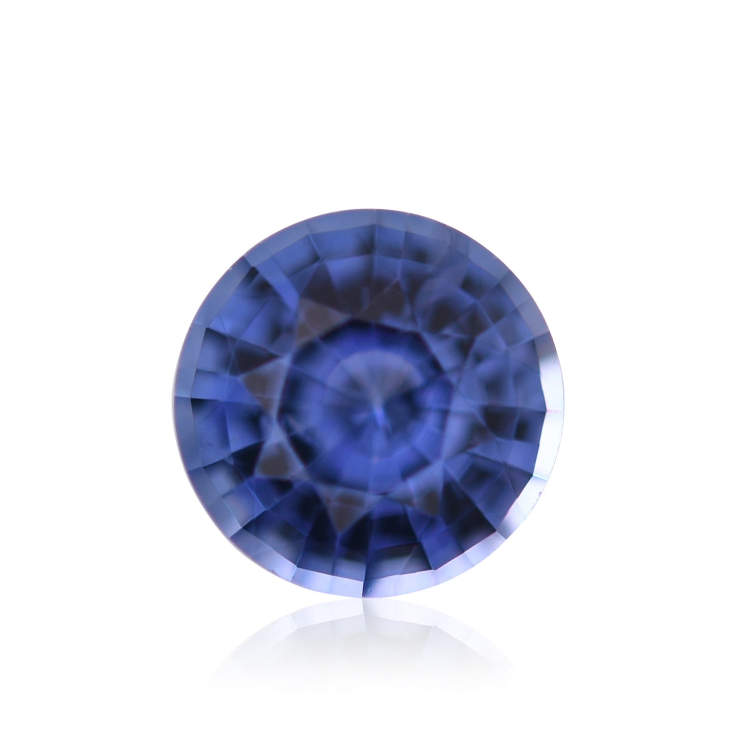 0,58 Karat blauer runder Saphir aus Sri Lanka