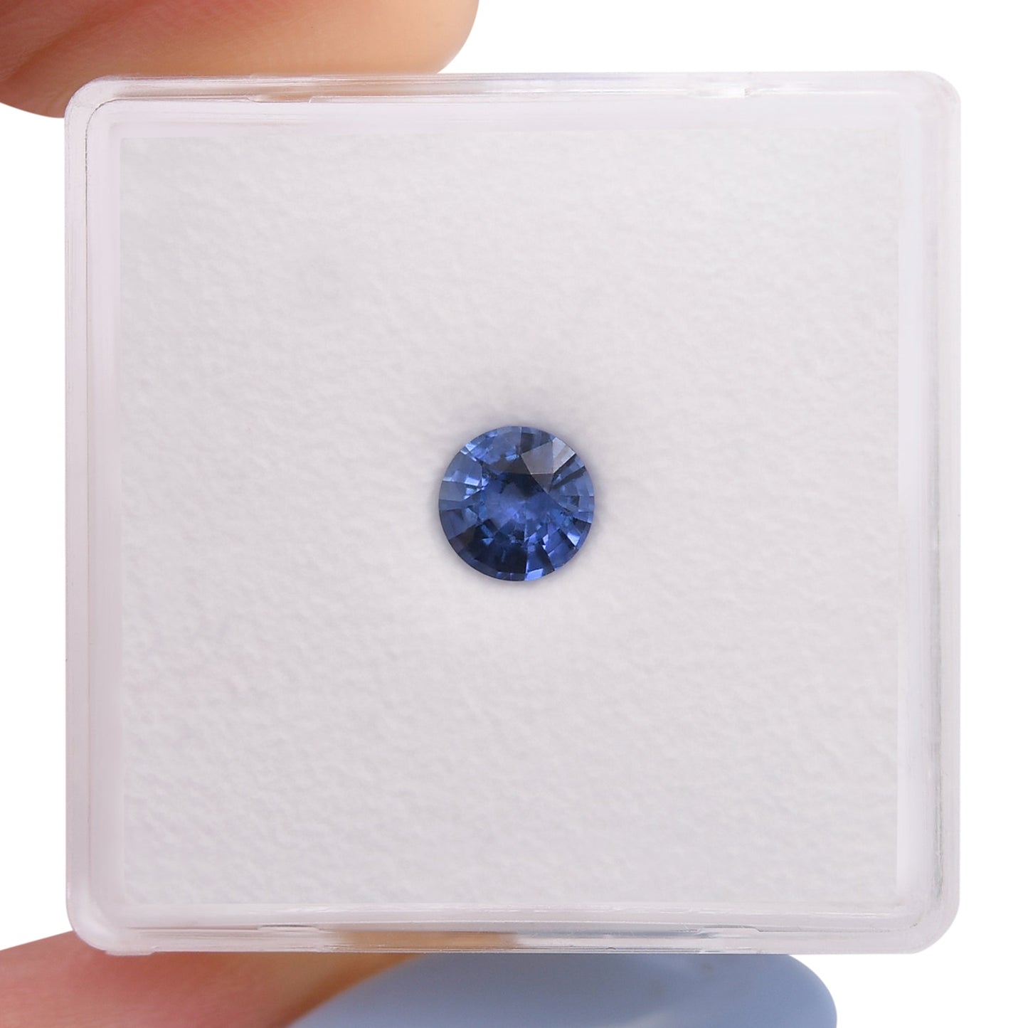 0,58 Karat blauer runder Saphir aus Sri Lanka