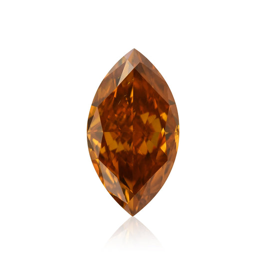 0.59 Carat Fancy Deep Yellowish Orange Marquise Diamond SI2 GIA