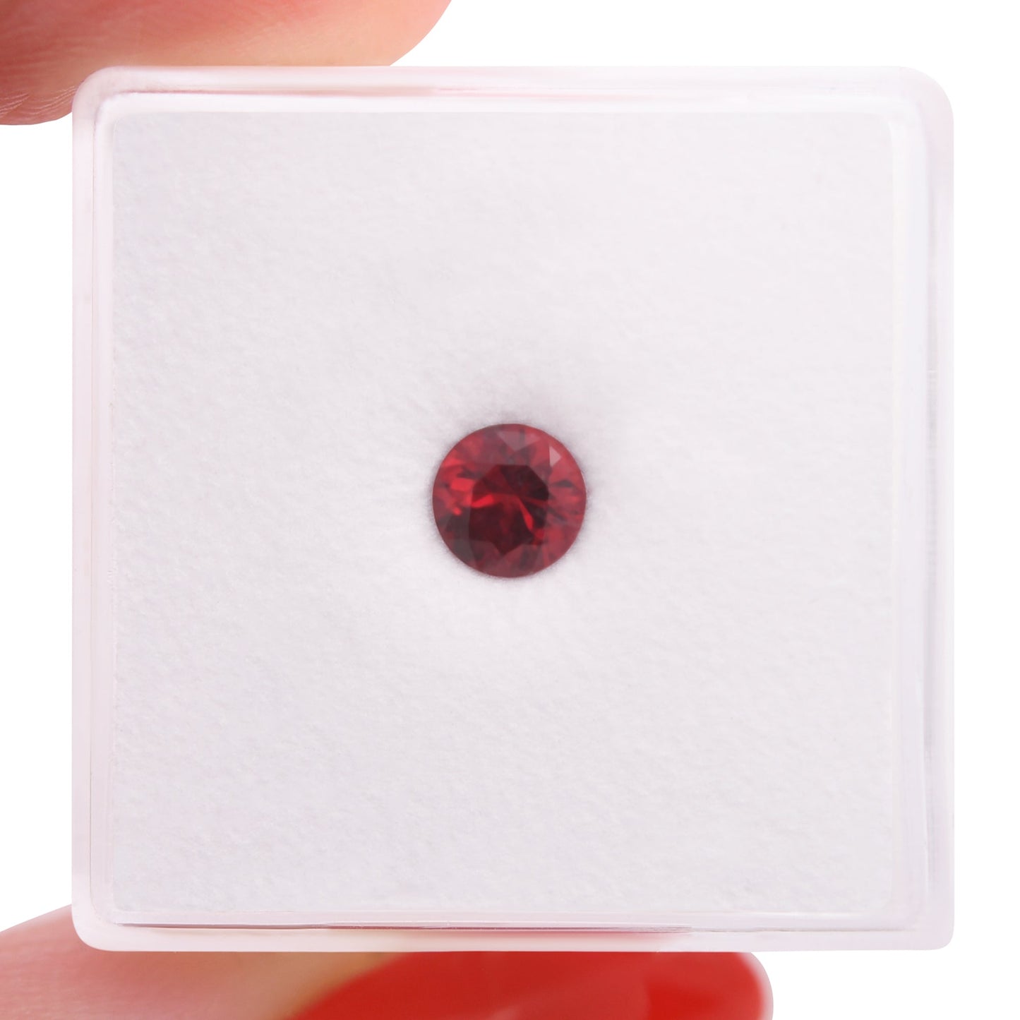 0,59 Karat roter runder Rubin aus Mosambik