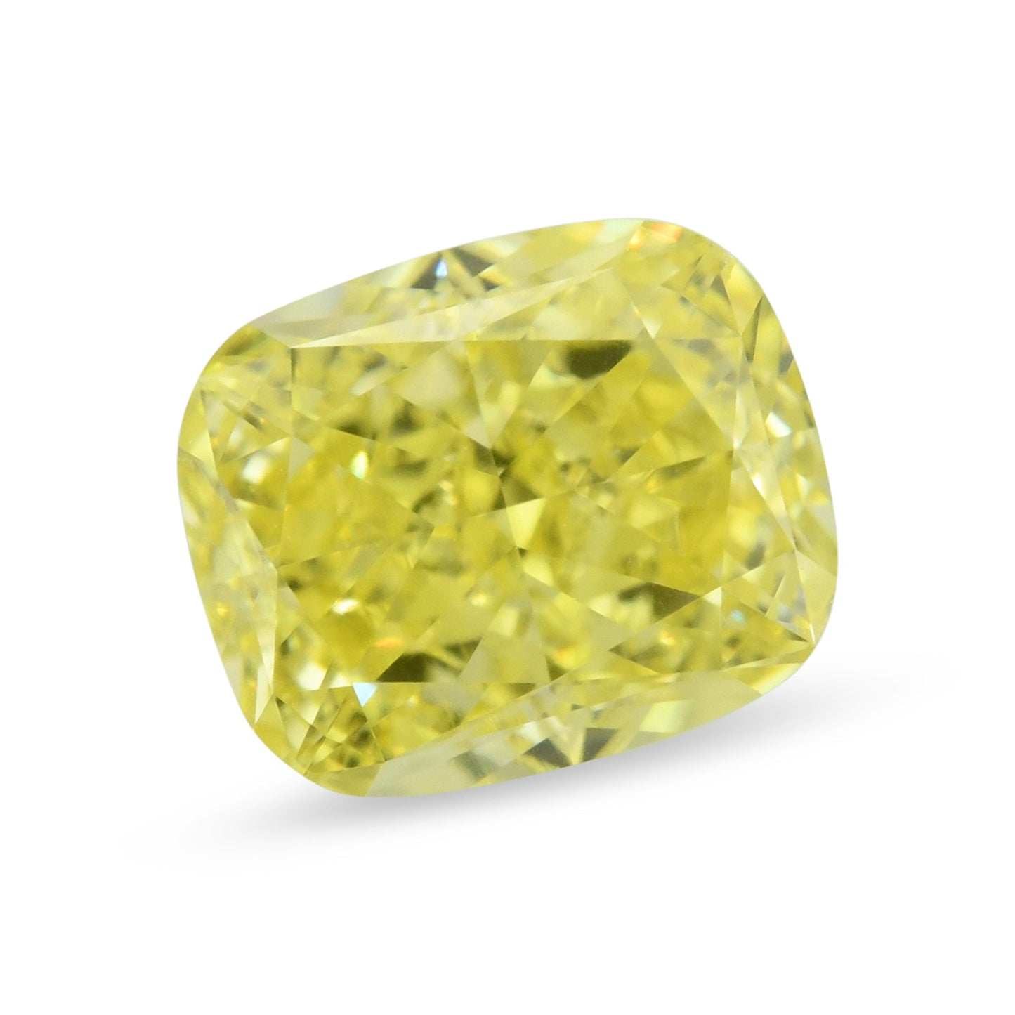 0,60 Karat Fancy Intense Yellow Cushion Diamond VVS2 GIA