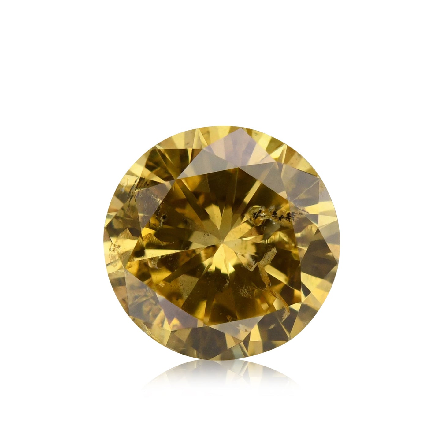 0,61 Karat Fancy Brownish Orange Yellow Round Brilliant (I2) GIA
