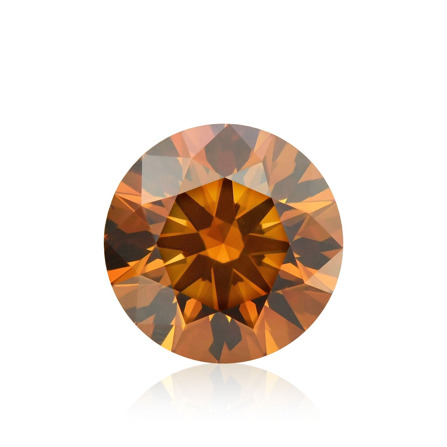 0.61 Carat Fancy Deep Yellowish Orange Round Diamond SI2 GIA
