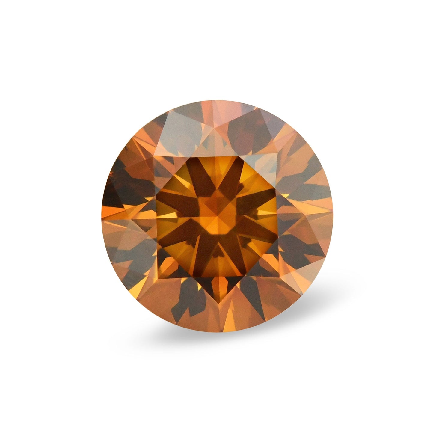 0.61 Carat Fancy Deep Yellowish Orange Round Diamond SI2 GIA