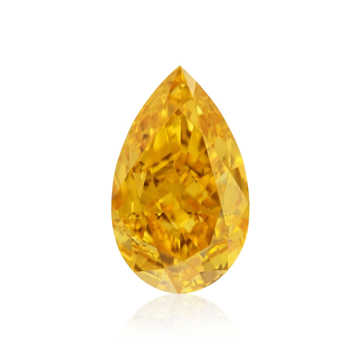 0,61 Karat Fancy Vivid Yellow Orange Birnenförmiger Diamant VS1 GIA