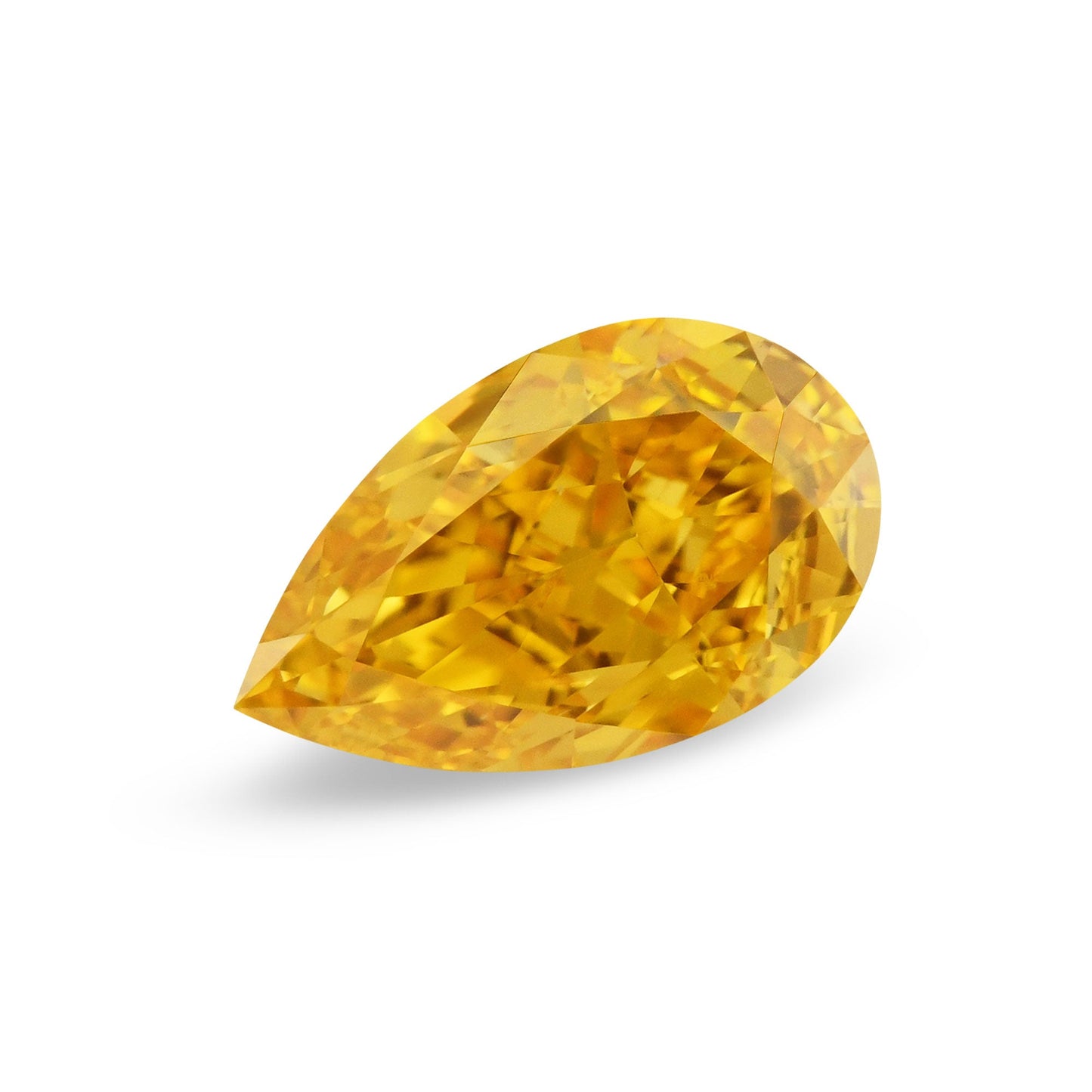 0,61 Karat Fancy Vivid Yellow Orange Birnenförmiger Diamant VS1 GIA