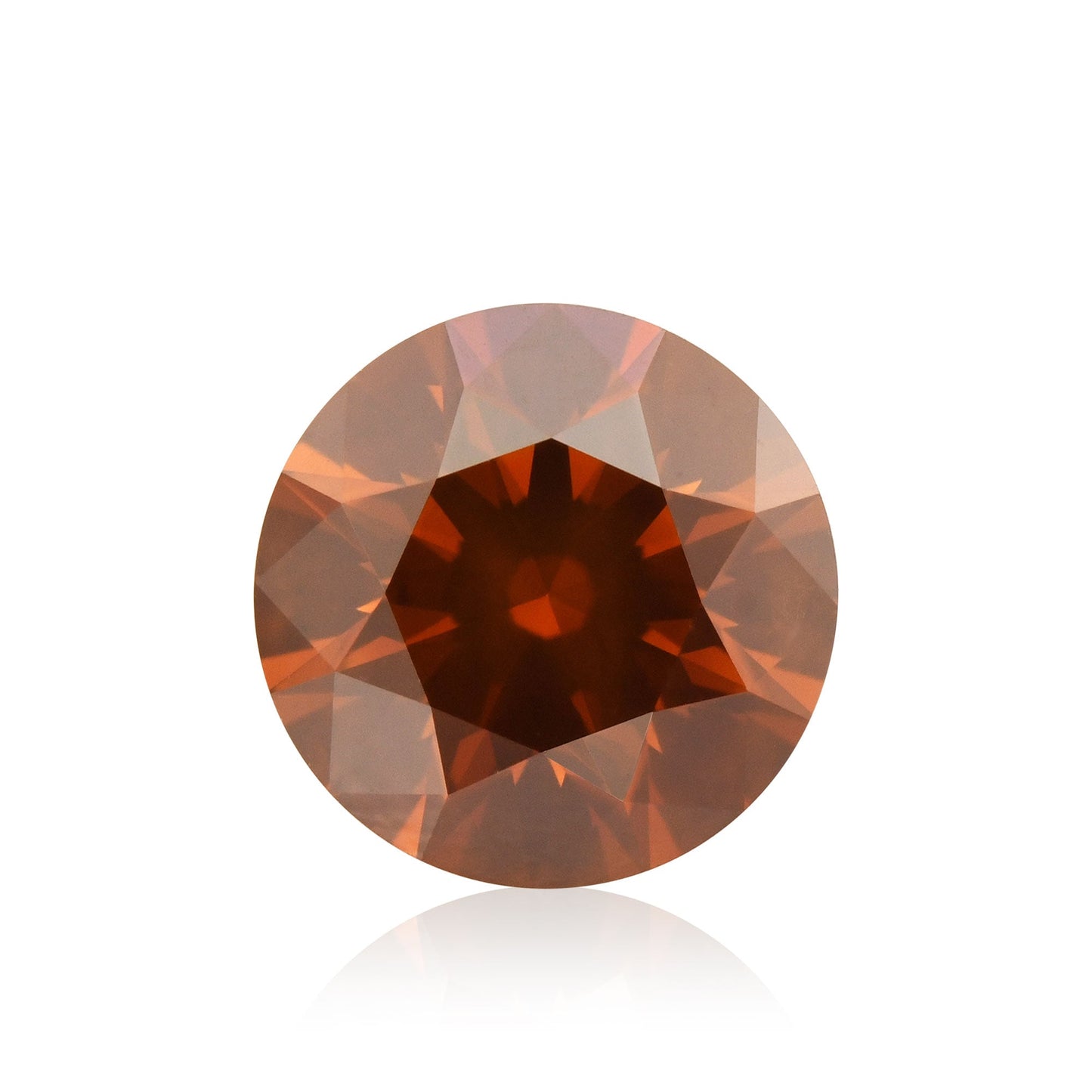 0,68 Karat Fancy Brownish Reddish Orange Round Diamond I1 GIA