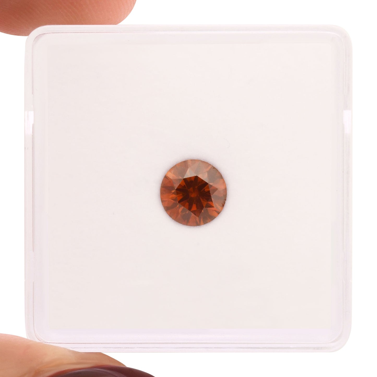 0,68 Karat Fancy Brownish Reddish Orange Round Diamond I1 GIA