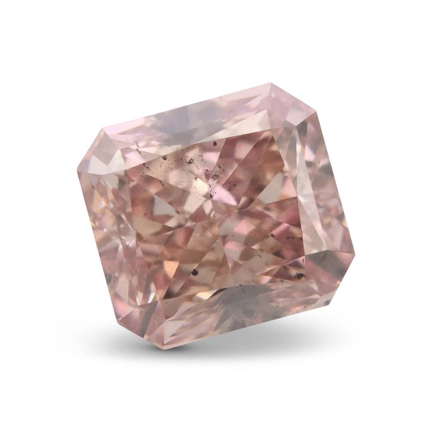 0.69 Carat Fancy Orangy Pink Radiant Diamond SI1 GIA