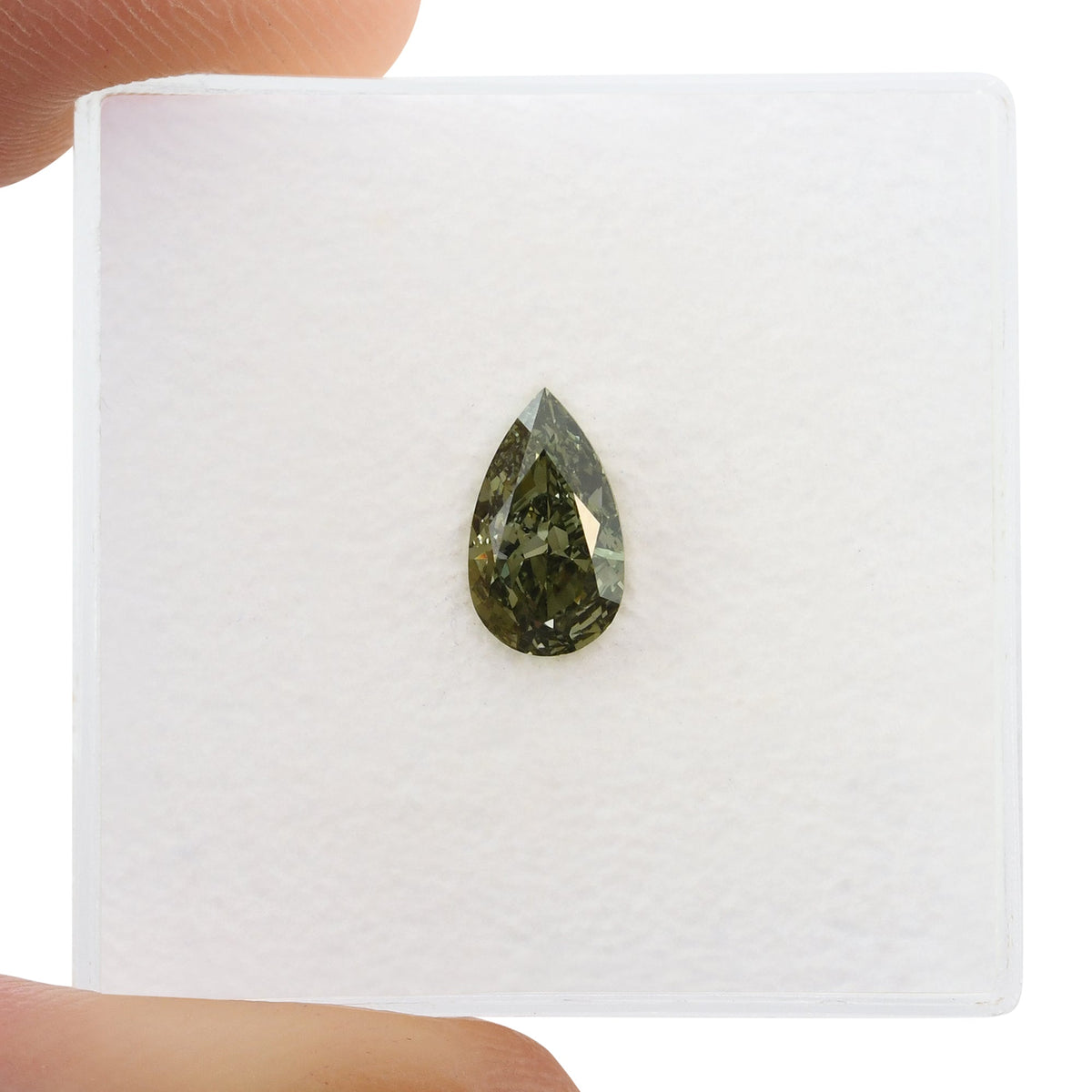 Birnenförmiger Diamant | 0,7 ct | Dunkelgrau-Gelbgrün | VS2 | GIA | Ref. 722790