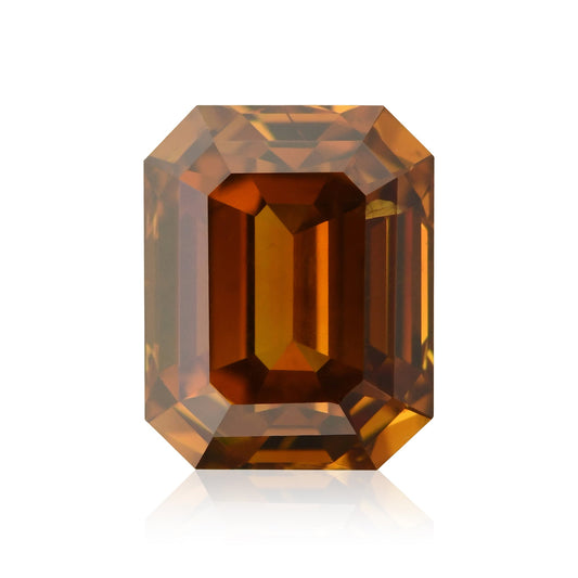 0.71 Carat Fancy Deep Brown Orange Emerald Diamond SI2 GIA