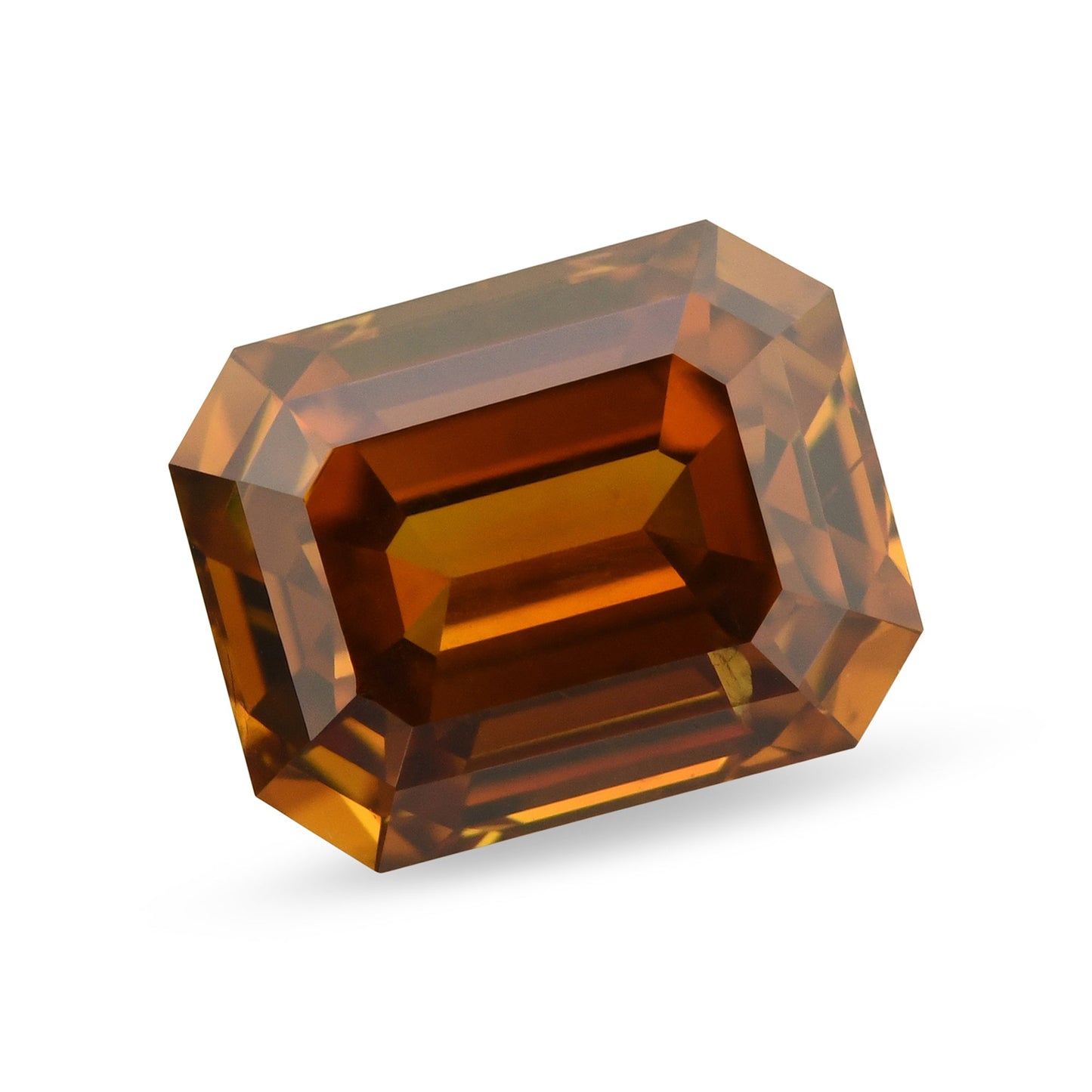0,71 Karat Fancy Deep Brown Orange Emerald Diamond SI2 GIA