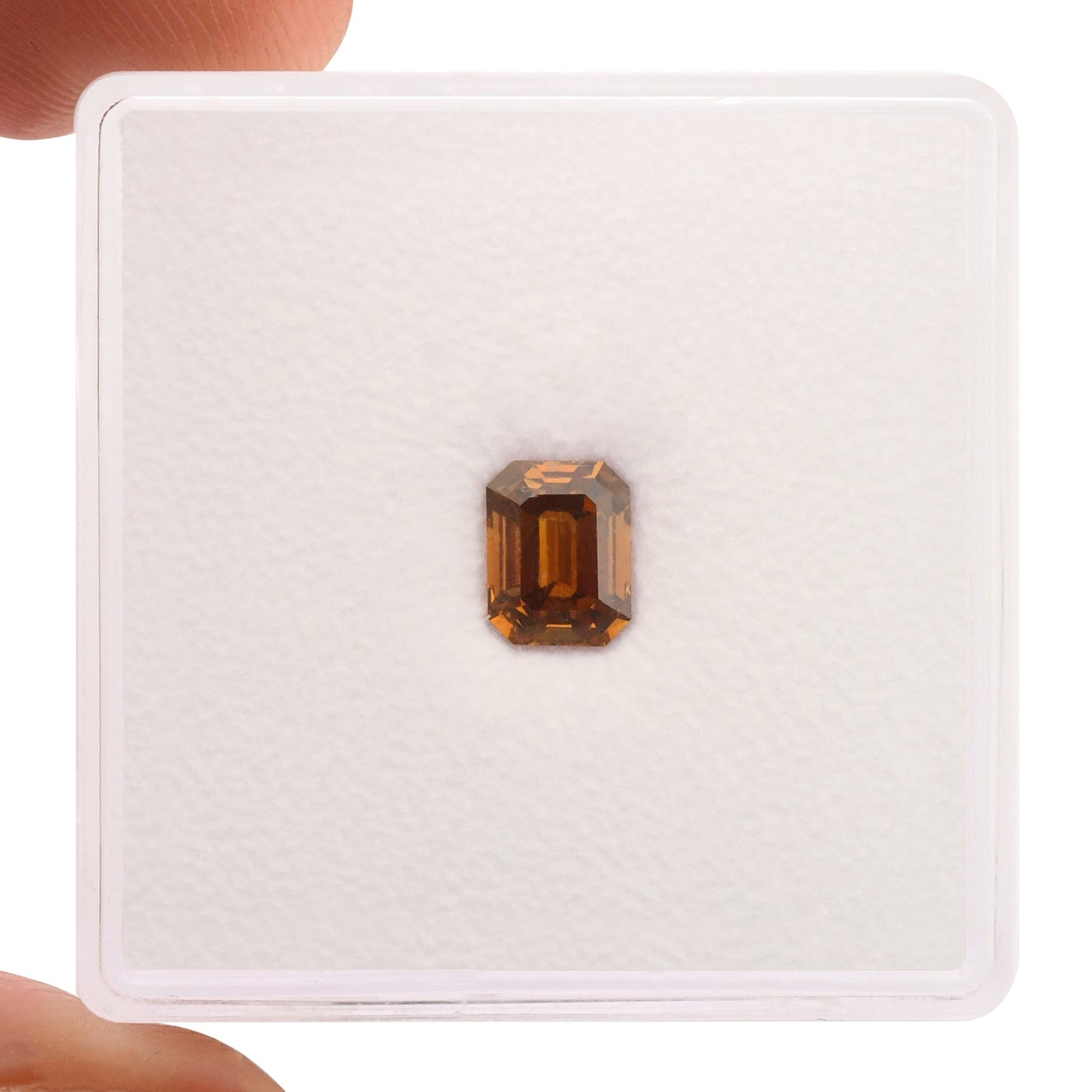 0,71 Karat Fancy Deep Brown Orange Emerald Diamond SI2 GIA
