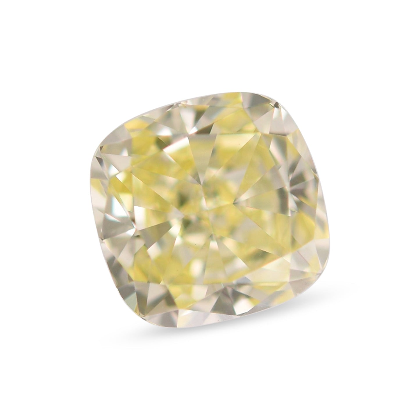 0,71 Karat Fancy Light Yellow Cushion Diamond VS2 GIA