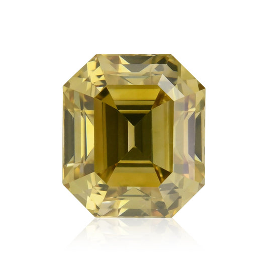 0.73 Carat Fancy Deep Brownish Greenish Yellow Emerald Diamond SI1 GIA