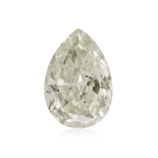 0.74 Carat Light Green Yellow Pear Diamond SI2 GIA