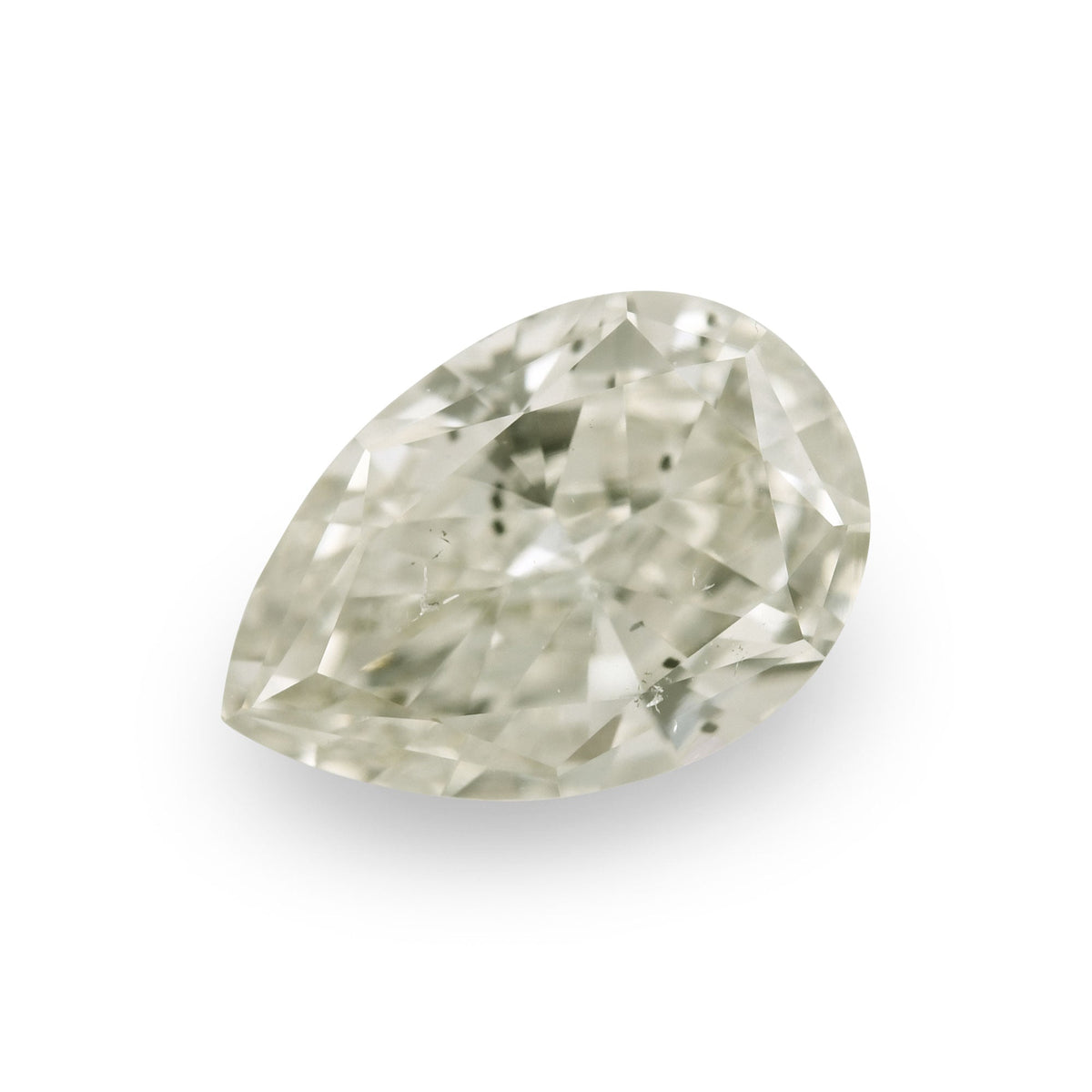 0.74 Carat Light Green Yellow Pear Diamond SI2 GIA
