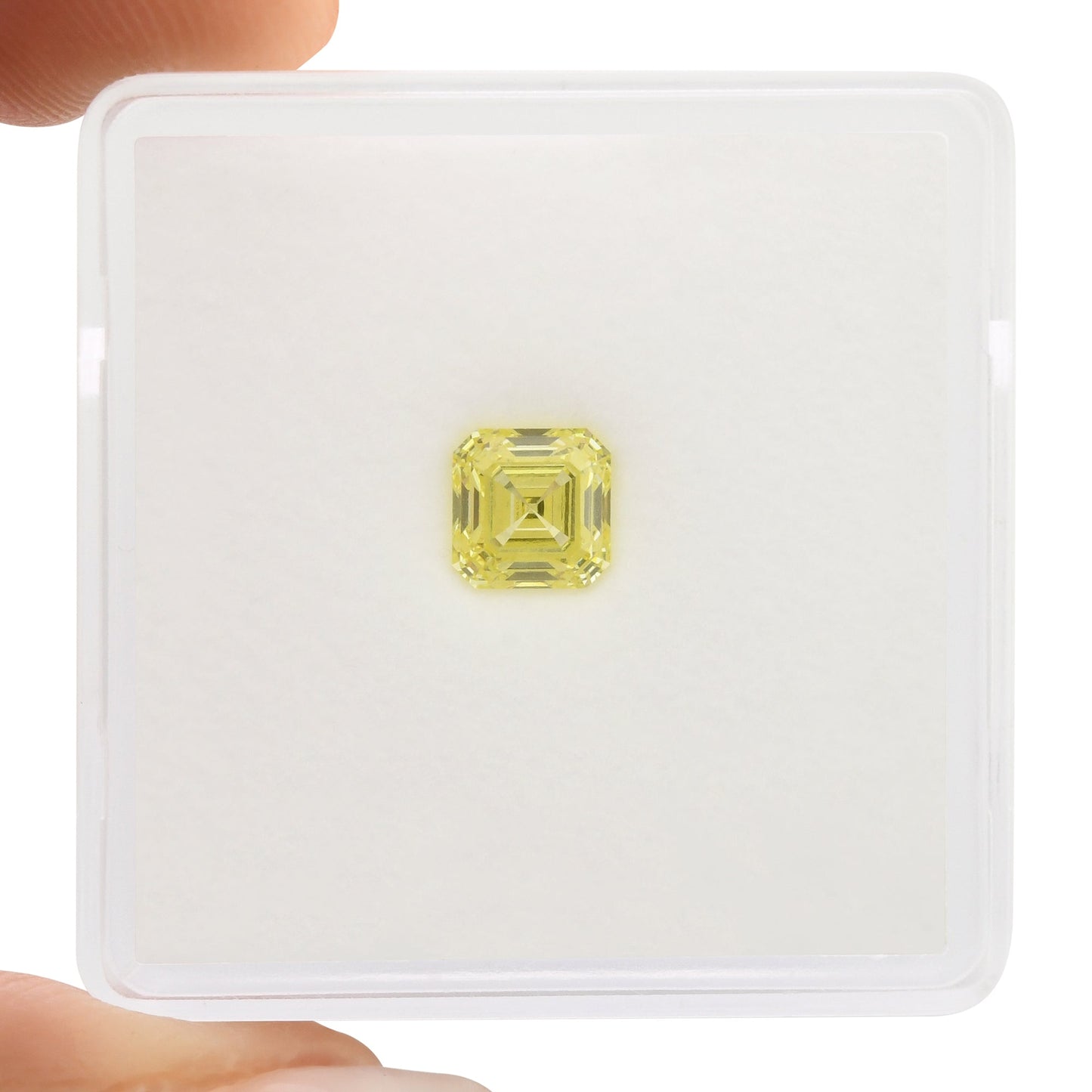 0,74 Karat Fancy Intense Yellow Asscher-Diamant VS2 GIA