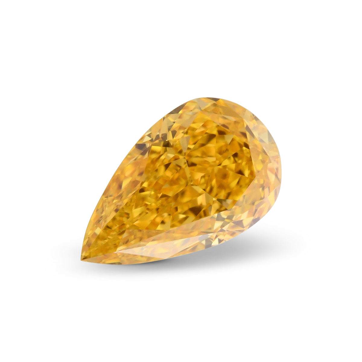 Birnenförmiger Diamant | 0,76 ct | Fancy Vivid Yellow Orange | VVS1 | GIA | Ref 714840