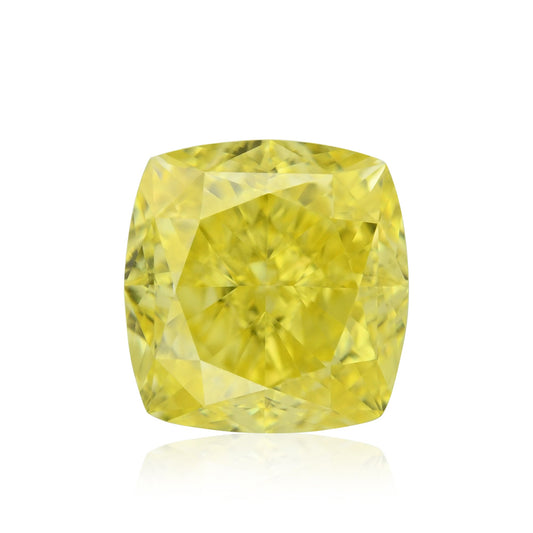 0.76 Carat Fancy Vivid Yellow Cushion Diamond VVS1 GIA
