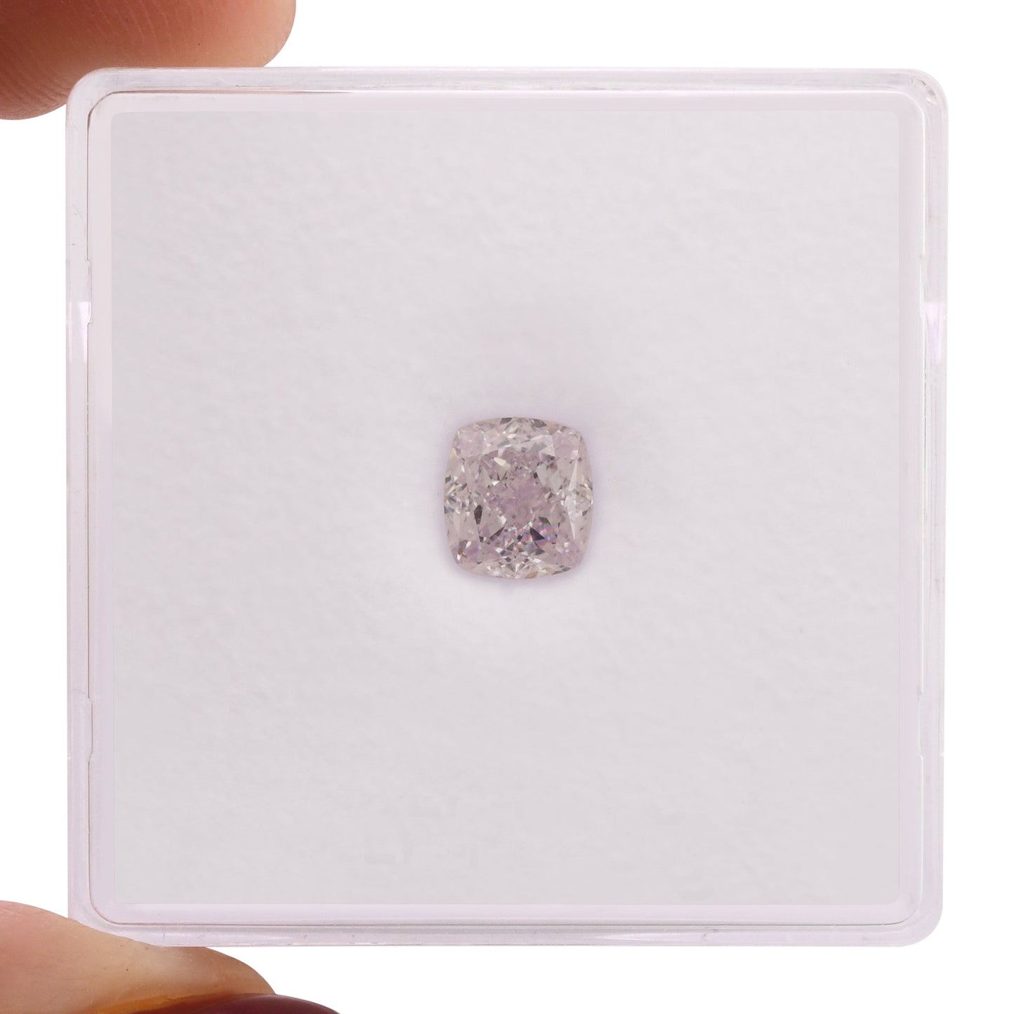0.78 Carat Fancy Light Pinkish Purple Cushion Diamond VVS2 GIA