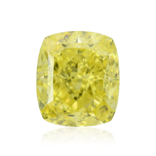 0.80 Carat Fancy Intense Yellow Cushion Diamond VS1 GIA