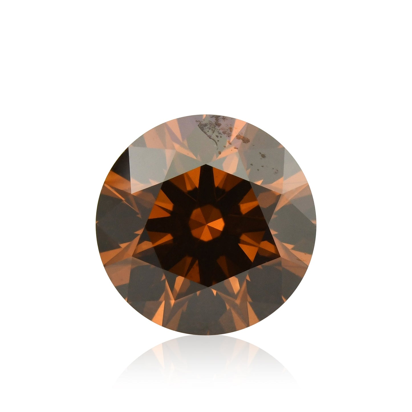 0,81 Karat Fancy Deep Brown Orange Runder Diamant SI1 GIA